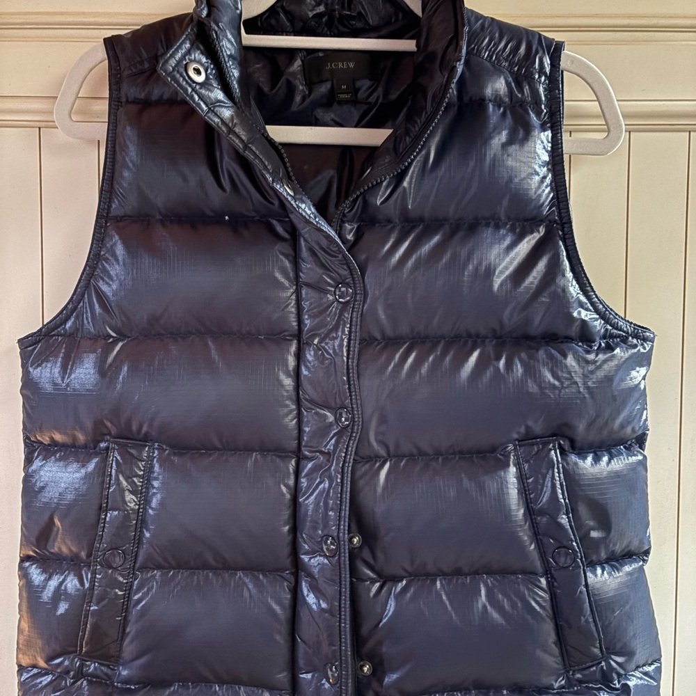 J. Crew Navy Quilted Puffer Vest